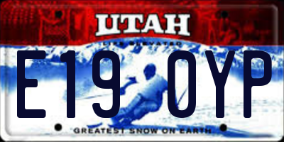 UT license plate E190YP