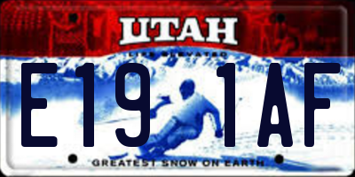 UT license plate E191AF