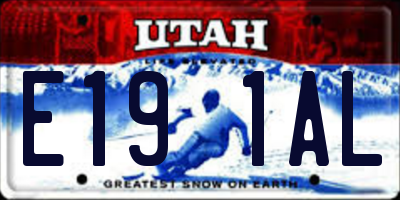 UT license plate E191AL