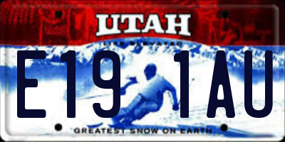 UT license plate E191AU