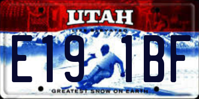 UT license plate E191BF