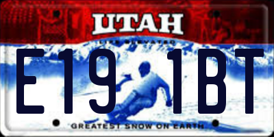 UT license plate E191BT
