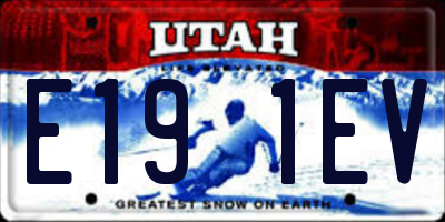 UT license plate E191EV