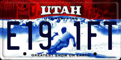 UT license plate E191FT