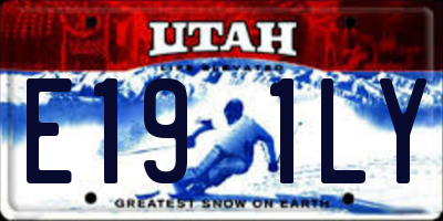 UT license plate E191LY