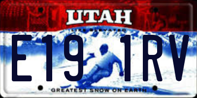 UT license plate E191RV
