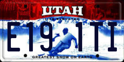 UT license plate E191TI