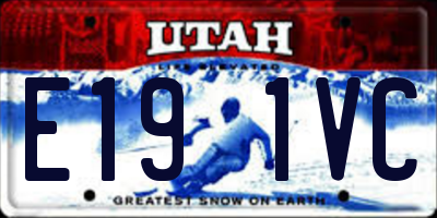 UT license plate E191VC