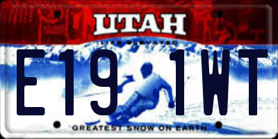 UT license plate E191WT