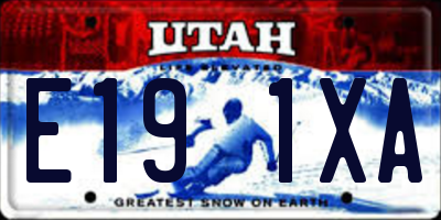 UT license plate E191XA