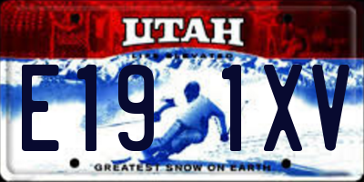 UT license plate E191XV