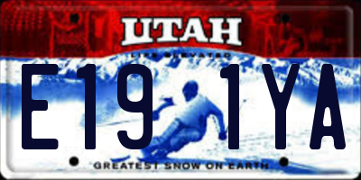 UT license plate E191YA