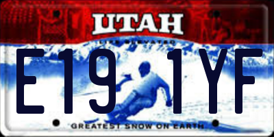 UT license plate E191YF