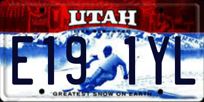 UT license plate E191YL