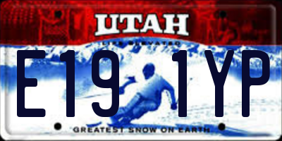 UT license plate E191YP