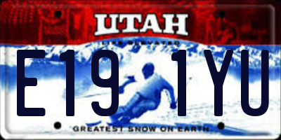 UT license plate E191YU