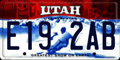 UT license plate E192AB