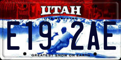 UT license plate E192AE