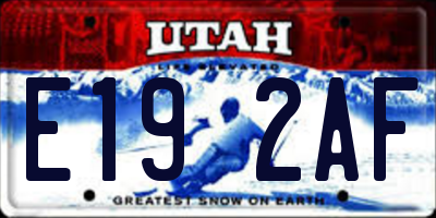 UT license plate E192AF