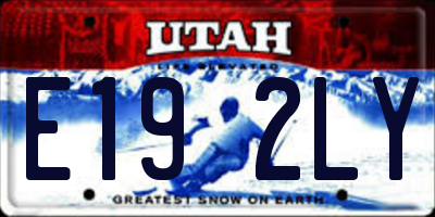 UT license plate E192LY
