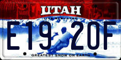 UT license plate E192OF