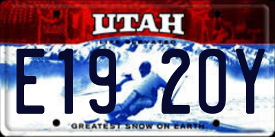UT license plate E192OY