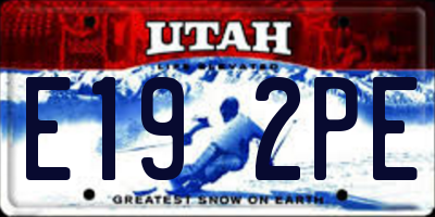 UT license plate E192PE