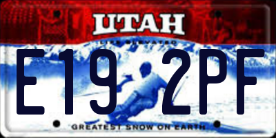 UT license plate E192PF