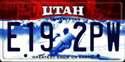 UT license plate E192PW