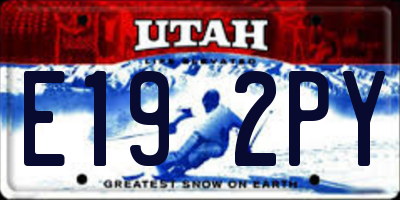 UT license plate E192PY