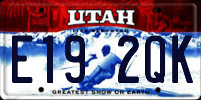 UT license plate E192QK