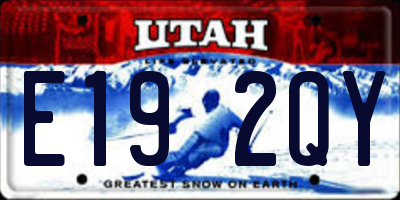 UT license plate E192QY