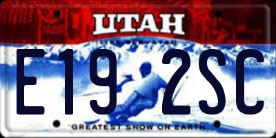 UT license plate E192SC