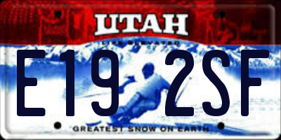 UT license plate E192SF