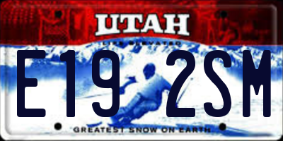 UT license plate E192SM