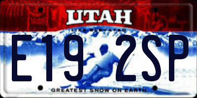 UT license plate E192SP