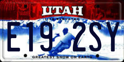 UT license plate E192SY