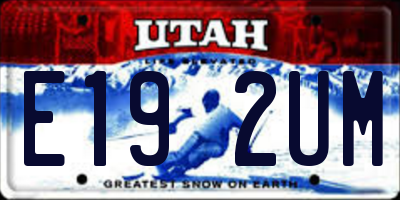 UT license plate E192UM