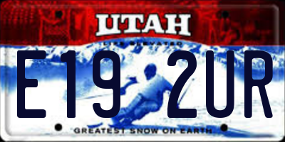 UT license plate E192UR