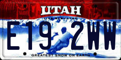 UT license plate E192WW