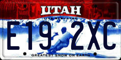 UT license plate E192XC