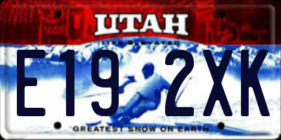 UT license plate E192XK