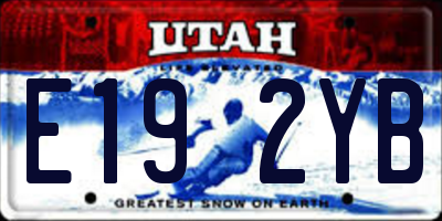 UT license plate E192YB
