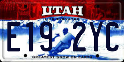 UT license plate E192YC