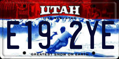 UT license plate E192YE