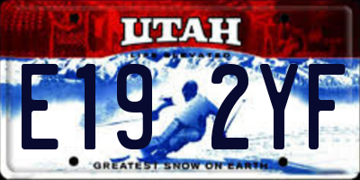 UT license plate E192YF