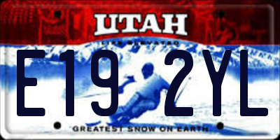 UT license plate E192YL