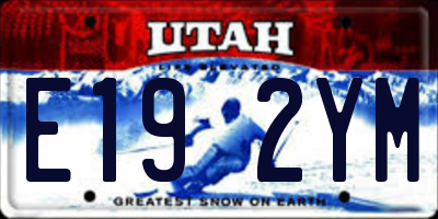 UT license plate E192YM