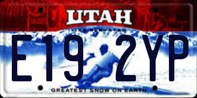 UT license plate E192YP