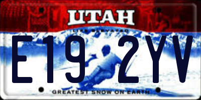 UT license plate E192YV